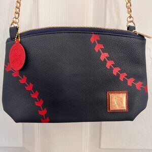 St. Louis Cardinals Crossbody Purse Baseball Stitch Bag Gold Chain Strap